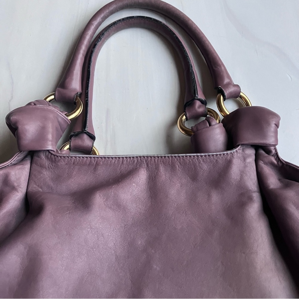 MARC JACOBS “Mercer” Leather Satchel Shoulder Bag Lavender - Picture 7 of 11